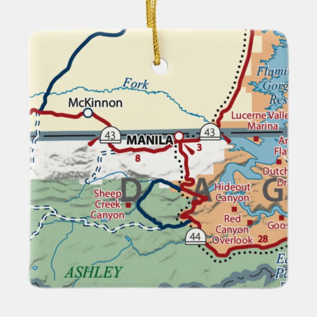 Adorno De Cerámica Mapa UT de Manila (Anverso)