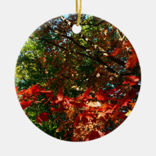 Adorno De Cerámica Maple japonés, hojas de árbol de otoño