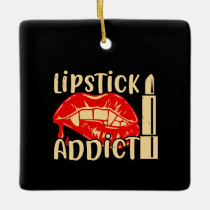 Adorno De Cerámica Maquillaje - Adicta al lápiz labial