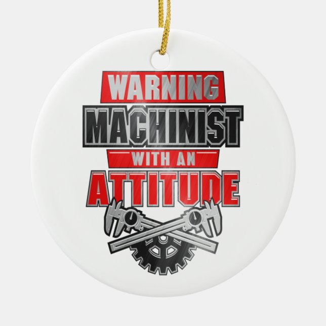 Adorno De Cerámica Máquina Con Ingeniero Mecánico De Actitud (Frente)