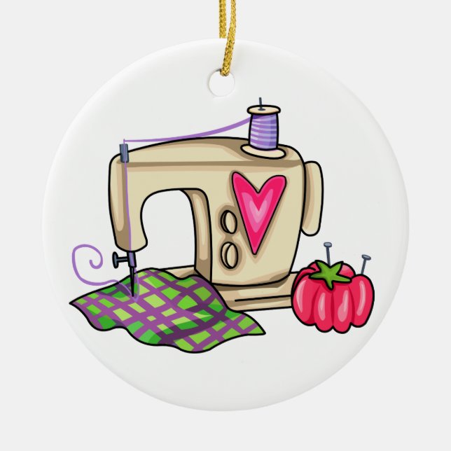Adorno De Cerámica Máquina de coser (Frente)