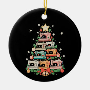 Adorno De Cerámica Máquina de coser árbol de Navidad punto de ganchil