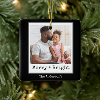 Adorno De Cerámica Máquina de Escribir Minimalista Foto de Navidad Al