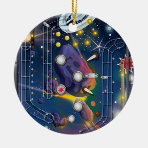 Adorno De Cerámica Máquina de Pinball Super Espacio