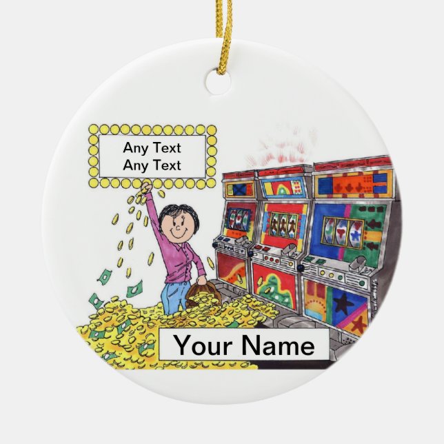 Adorno De Cerámica Máquina tragaperras - hembra (Frente)