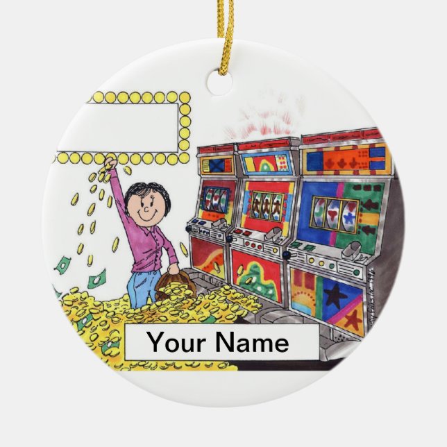 Adorno De Cerámica Máquina tragaperras - hembra (Frente)