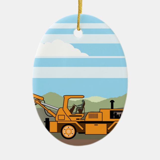 Adorno De Cerámica Maquinaria del vehículo del tractor de la (Frente)