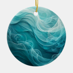 Adorno De Cerámica Mar azul turquesa cielo remolino soñador