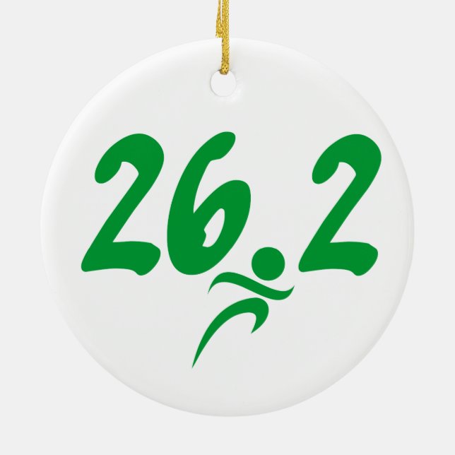 Adorno De Cerámica Maratón verde 26,2 (Atrás)