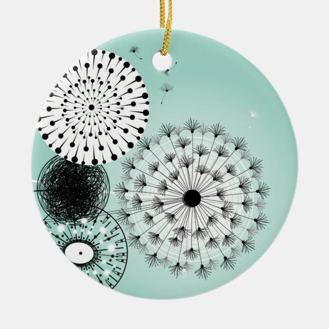 Adorno De Cerámica Maravillosa Ronda de Canela Azul (Frente)