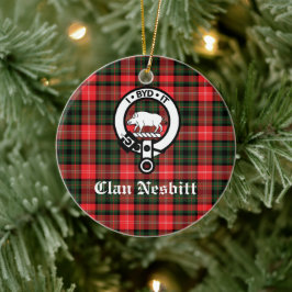Adorno De Cerámica Marca de Escudo Nesbitt de clan y Tartán personali