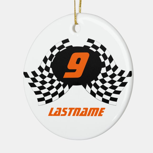 Adorno De Cerámica Marcadores de Carreras foto Keepsake (Izquierda)