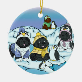 Adorno De Cerámica Marcha de cachorros de pingüino