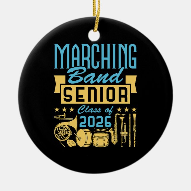 Adorno De Cerámica Marching Band Senior Class of 2026 (Frente)