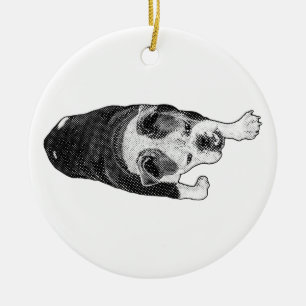 Adorno De Cerámica Marching Dot Dog añade chispa a los árboles festiv
