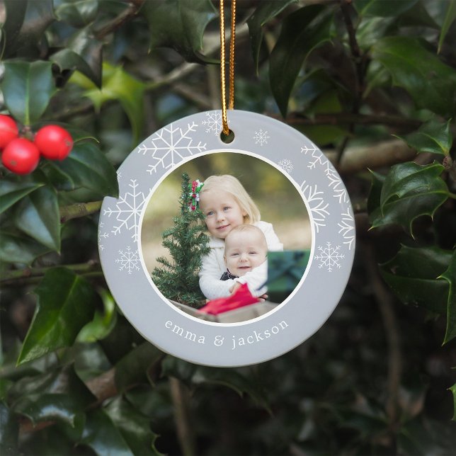 Adorno De Cerámica Marco de copo de nieve | Foto (Subido por el creador)