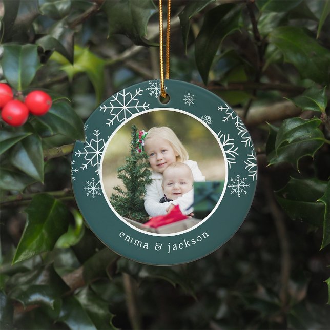 Adorno De Cerámica Marco de copo de nieve | Foto (Subido por el creador)