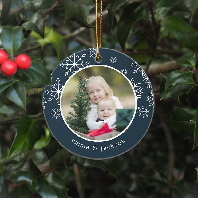 Adorno De Cerámica Marco de copo de nieve | Foto (Subido por el creador)