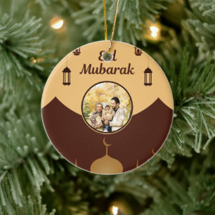 Adorno De Cerámica Marco de Foto de Eid Mubarak Arte de Silueta de Me