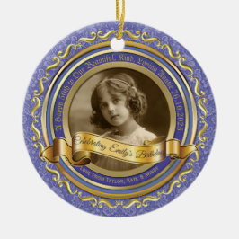Adorno De Cerámica Marco de foto dorado clásico Elegante Banner Lavan
