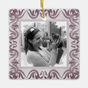 Adorno De Cerámica Marco de granjas de estilo victoriano. Tu foto.