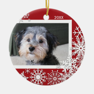 Adorno De Cerámica Marco de la foto del copo de nieve para el navidad