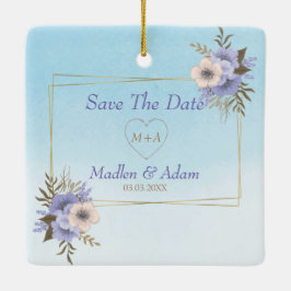 Adorno De Cerámica Marco dorado y ramo