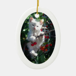 Adorno De Cerámica Marco fotográfico de forma ovalado blanco