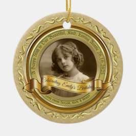 Adorno De Cerámica Marco fotográfico dorado clásico elegante Banner a