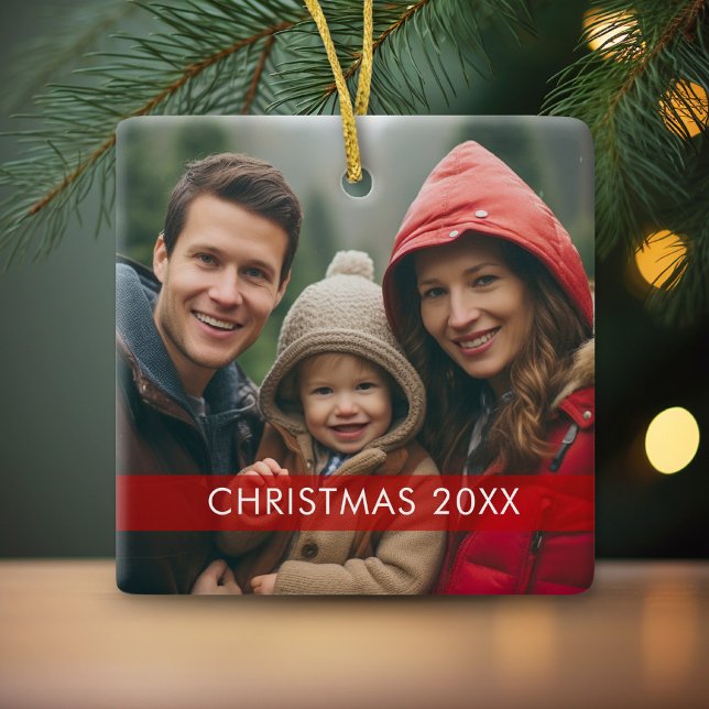 Adorno De Cerámica Marco fotográfico para navidades - Moderno (Personalized photo ornament)