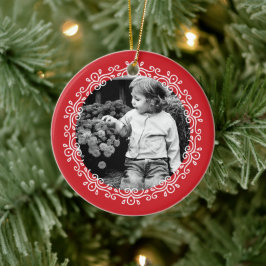 Adorno De Cerámica Marco fotográfico Red Fancy Swirls