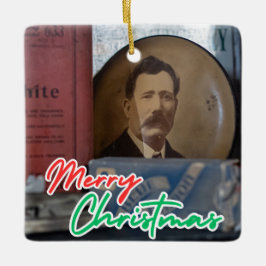 Adorno De Cerámica Marco fotográfico vintage Feliz Navidad