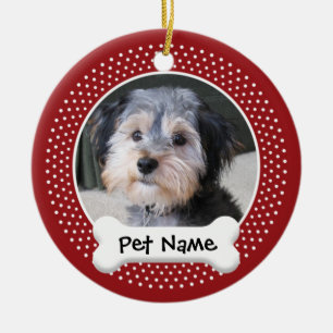 Adorno De Cerámica Marco personalizado de la foto del perro -