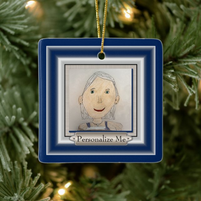 Adorno De Cerámica Marco personalizado para añadir tu arte o foto orn (Árbol)