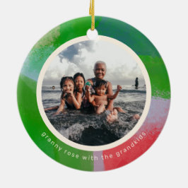 Adorno De Cerámica Marco pintado de dos cuadros verde y rojo