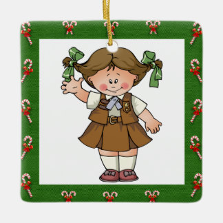 Adorno De Cerámica Marco verde trigueno Candycanes del brownie