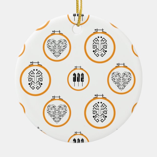 Adorno De Cerámica Marcos de bordado Needlepoint (Frente)