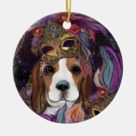 ADORNO DE CERÁMICA MARDI GRAS BEAGLE