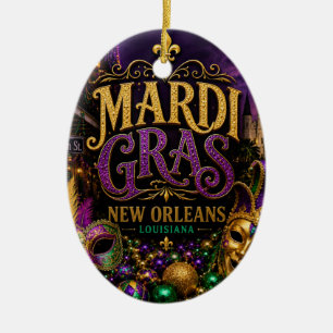Adorno De Cerámica Mardi Gras Festival New Orleans Louisiana