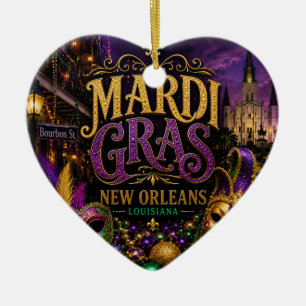 Adorno De Cerámica Mardi Gras Festival New Orleans Louisiana