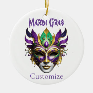 Adorno De Cerámica Mardi Gras Mask Thunder_Cove