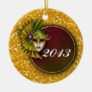 Adorno De Cerámica Mardi Gras - SRF