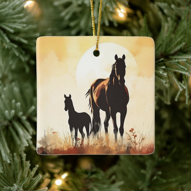 Adorno De Cerámica Mare personalizada, el primer caballo de Navidades (Árbol)