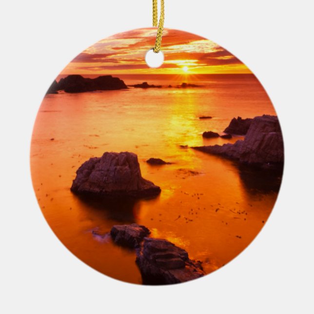 Adorno De Cerámica Marea Naranja, puesta de sol, California (Frente)