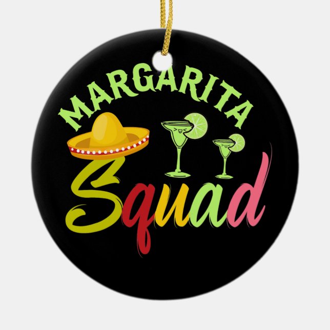 Adorno De Cerámica Margarita Squad Funny Cinco de Mayo Mujeres (Frente)