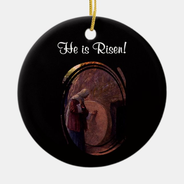 Adorno De Cerámica Maria Magdalena inspiradora visita la tumba vacía (Frente)