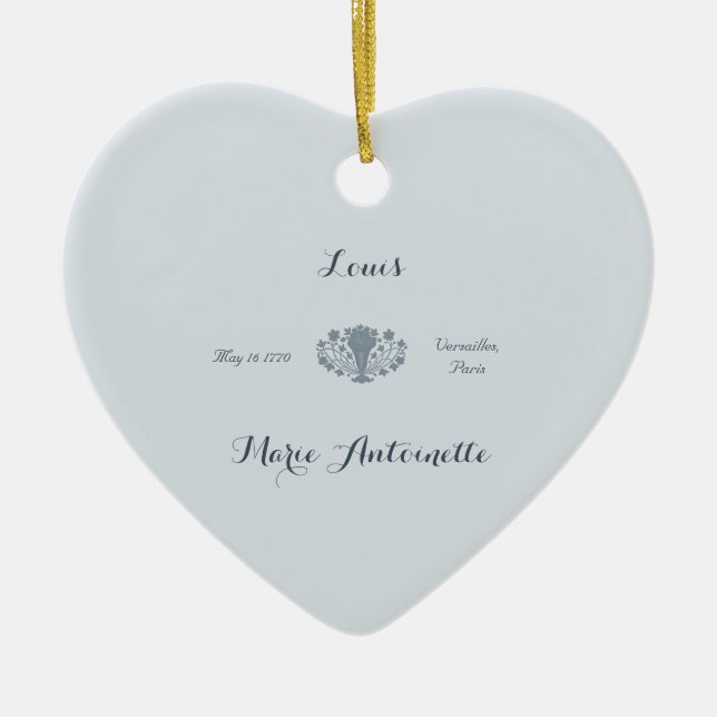 Adorno De Cerámica Marie Antoinette Boda Rococo Dusty Blue (Frente)