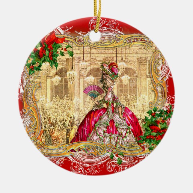 Adorno De Cerámica Marie Antoinette, Navidades de Versalles (Frente)