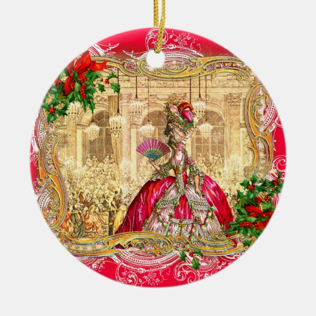 Adorno De Cerámica Marie Antonieta Navidades en Versalles (Frente)