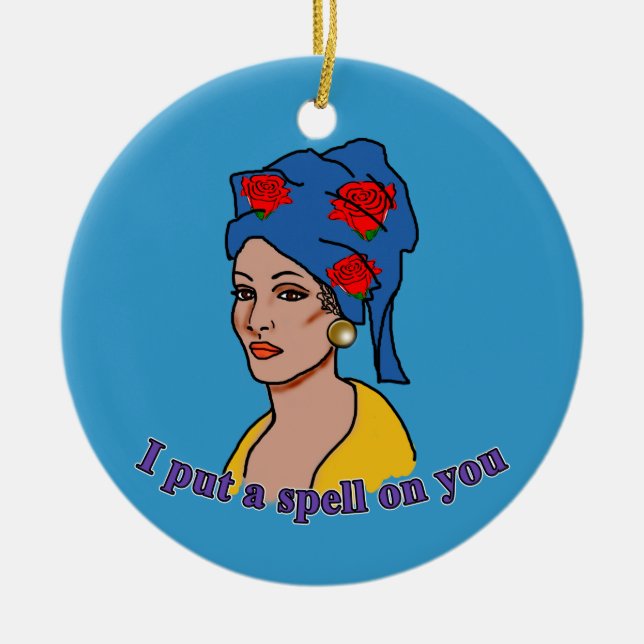 Adorno De Cerámica Marie Laveau puse un encanto en usted (Frente)